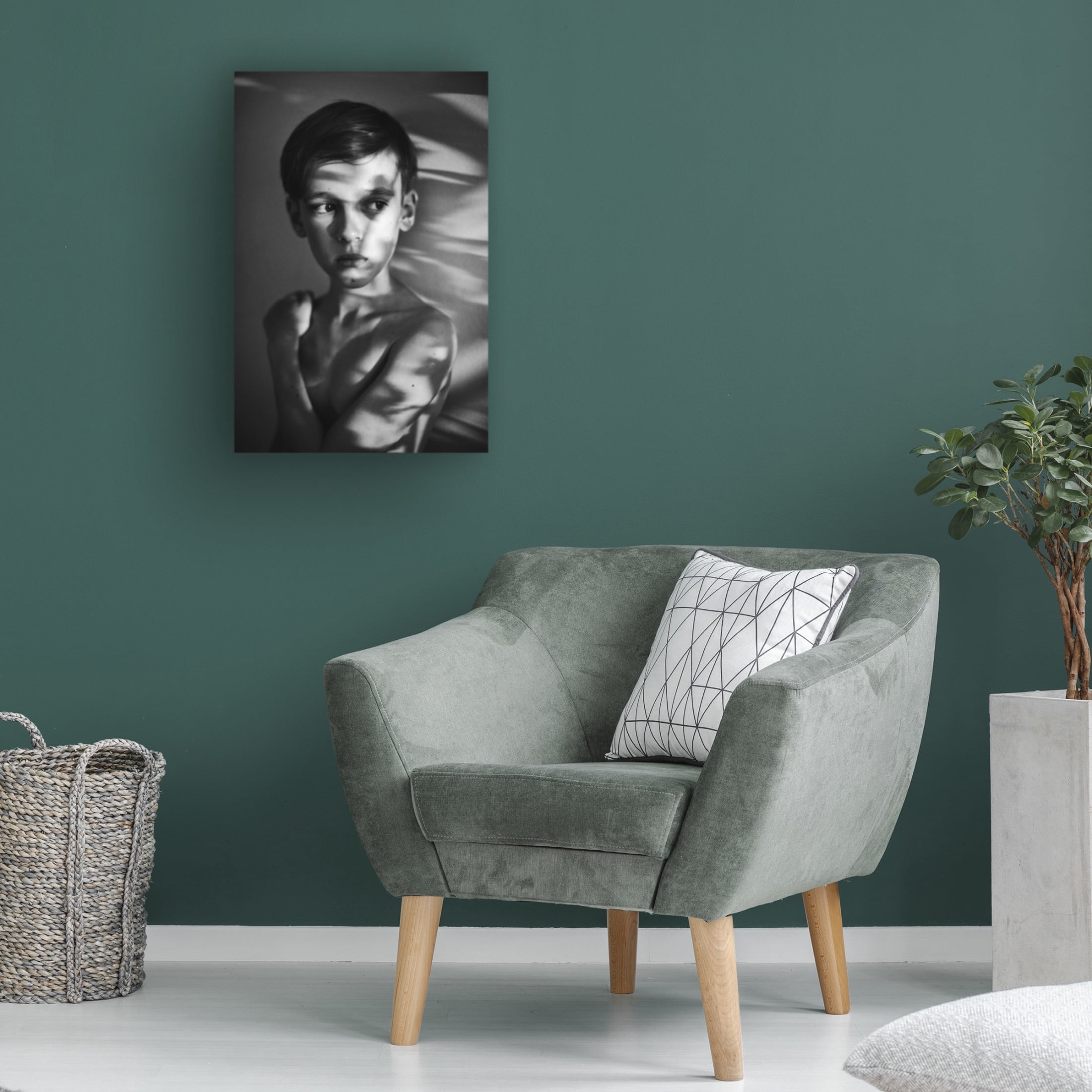 Canvas Wall Art - Monika Strzelecka 'Portrait In Light And Shadows' Wall Art for Living Room, Bedroom, or Office D?cor by Trademark Fine Art - 30 x 47 Inches