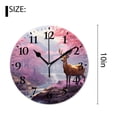 thumbnail image 2 of 10 Inch Wall Clock Battery Operated Silent Clock Decorative for Office, Kitchen, Outdoor, Living RoomWatercolor Painting Cherry Blossom Tree of Life Deer Bright Color Style, 2 of 4