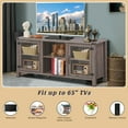 thumbnail image 6 of Gymax TV Stand Entertainment Center for TV's up to 65'' w/ Storage Cabinets Deep Taupe, 6 of 10