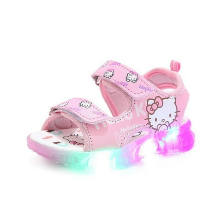 Girls Sandals LED Light Up Water Shoes - SlipOn Waterproof Adjustable Strap