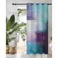 thumbnail image 3 of Purple Teal Thermal Insulated Blackout Curtains for Bedroom 84 Length Mottled Graffiti Color Block Abstract Geometric Room Darkening Curtain 1 Panel Grommet Window Curtain Drape for Living Room, 3 of 7