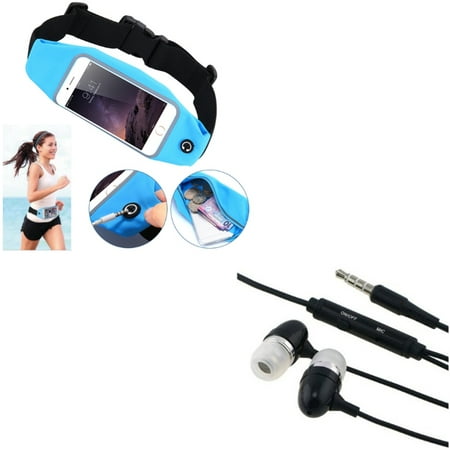 Headphones Wired Earphones w Belt Band Running Waist Bag G8Q for Alcatel Dawn - iPhone 6S 6 - LG Tribute 2 - Samsung Galaxy Avant Amp 2 (Best Chess App For Iphone 6)