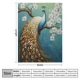 thumbnail image 4 of Pratyus Peacock White Flowers Tree Branch Soft Cozy Printed Blanket & Throw for All Seasons - Excellent Hand Feel Lightweight Anti-Wrinkle Flannel Blanket 60x80in, 4 of 6