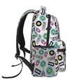 thumbnail image 3 of Rateoe American Musical Pattern Casual Backpack for School, Work, Travel – Adjustable Straps, Multiple Compartments – Ergonomic Design, Fits Laptops and Tablets, 3 of 5