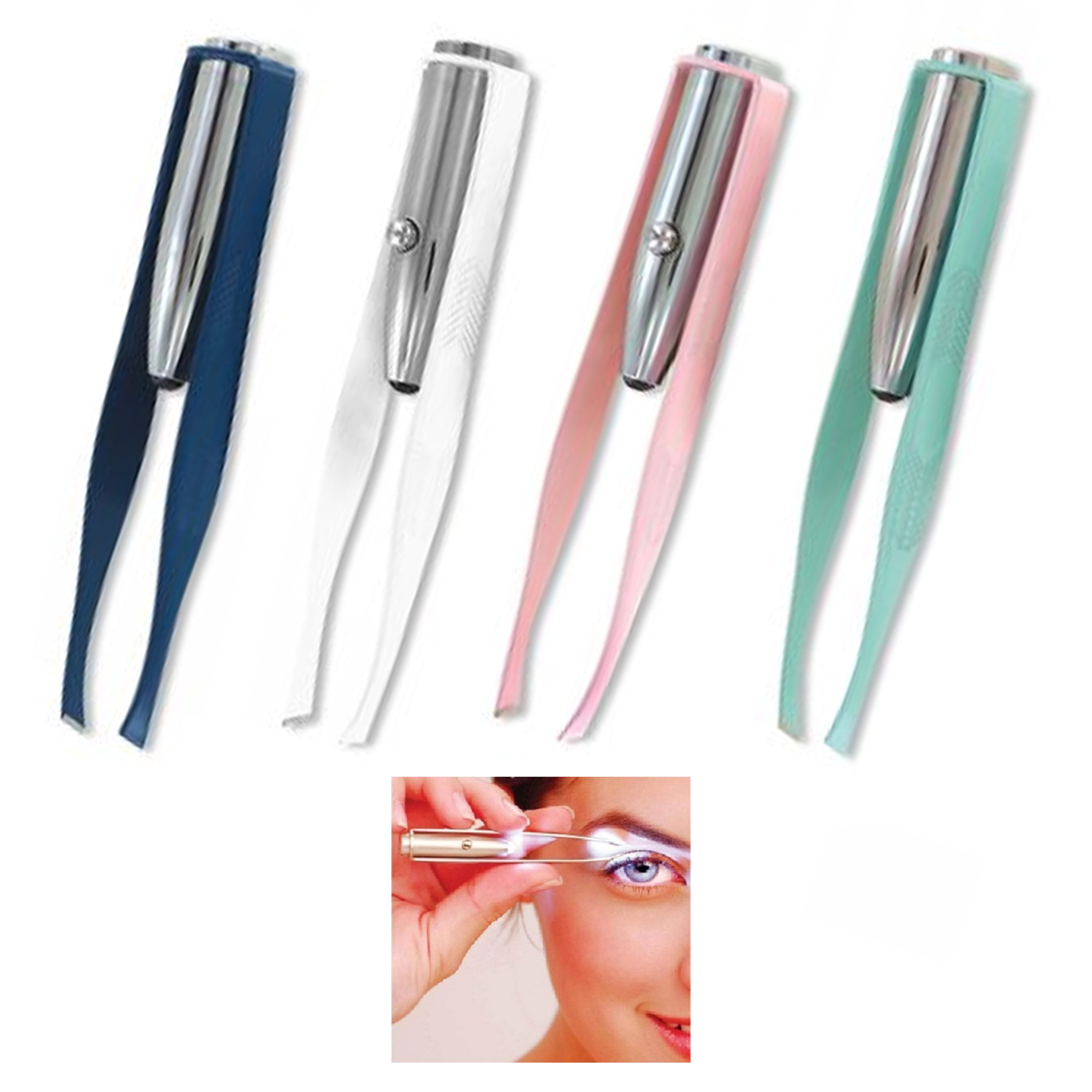 1 Light Up Tweezer Stainless Steel Make Up LED Eyebrow Hair Removal