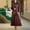 Brown, variant on SDNall Long Skirts for Women, Long Skirts for Women Summer, 2 Piece Skirt Sets for Women, Womens Solid Color Casual with Pocket and Buttons Long Sleeve Blouse Wide-Leg Skirts Suit Two-Piece Set