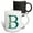 Multicolor, variant on 3drose, Elegant Green Monogram Initial B with Eucalyptus Leaves, 11oz Two-tone Blue Mug