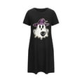 thumbnail image 5 of Sakmal Robe de Nuit Noire Moo Moos pour Femmes, Halloween, Confortable, Grande Taille, Courte, Tenue d'Intérieur, Manches Courtes, Imprimé Chapeau de Sorcière, Robes de Nuit pour Femmes, 5 of 5