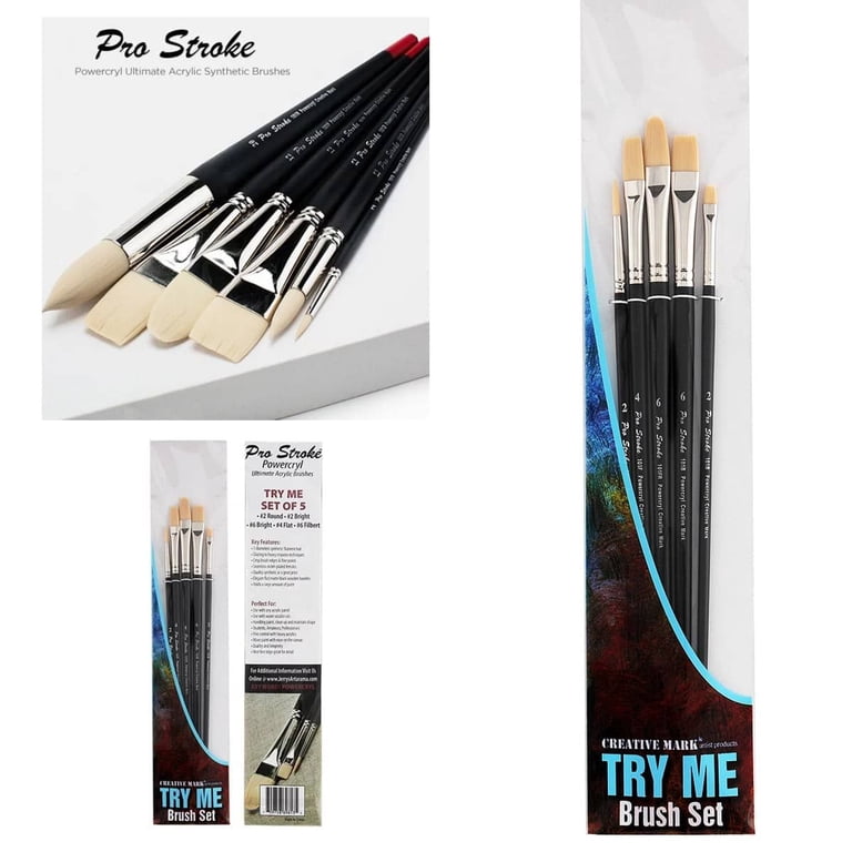 Creative Mark Powercryl Ultimate Acrylic Paint Brushes Set of 5 photo 4
