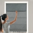 thumbnail image 4 of Biltek Gray Roman Shades Total Blackout Window Blinds Inside/Outside Mount Thermal Washable Fabric  58"W x 64"H, 4 of 9