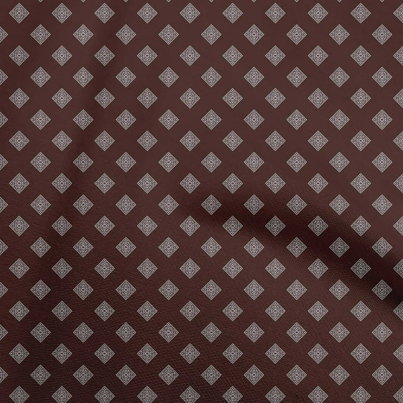 oneOone Viscose Jersey Dark Brown Fabric Geometric Sewing Material Print Fabric By The Yard 60 Inch Wide