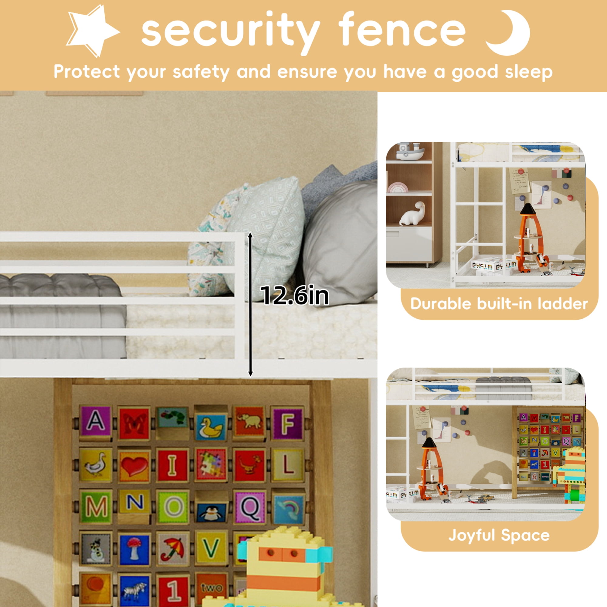 Leumius Twin Size Loft Bed,House Shape Metal Bed with Sturdy Frame, Space-Saving Design and Playhouse Style for Kids' Bedroom White