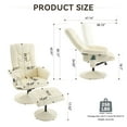 thumbnail image 6 of Leather Massage Reclining Chair with Ottoman, 360° Swivel Design, Heating and Vibration Massage Features, 6 of 10