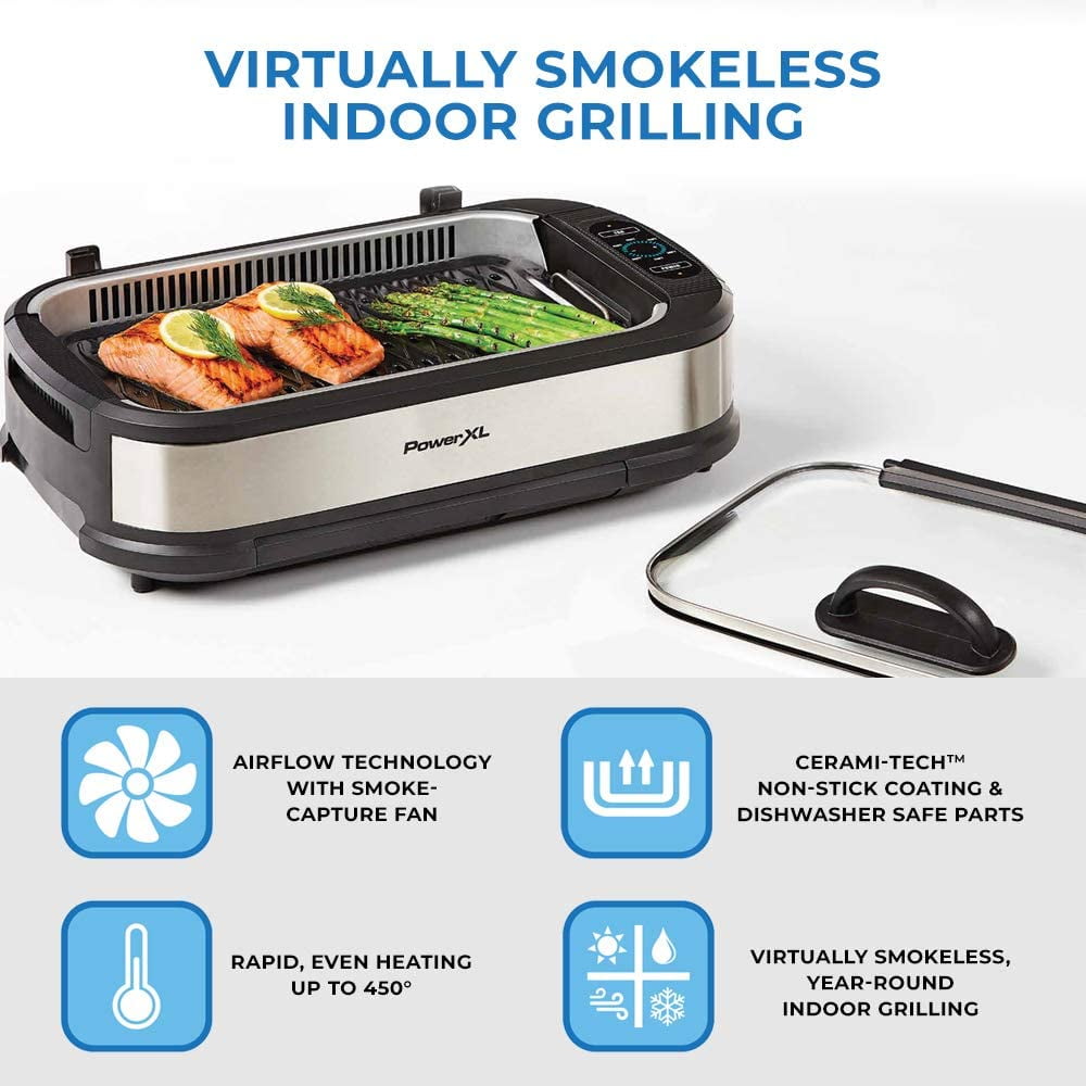 How To Use Power Smokeless Grill With Tempered Glass Lid With