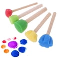 thumbnail image 5 of ESTONE 5Pcs Round Sponge Brush with Wood Handle Art Graffiti Painting Tool Toy Children, 5 of 10