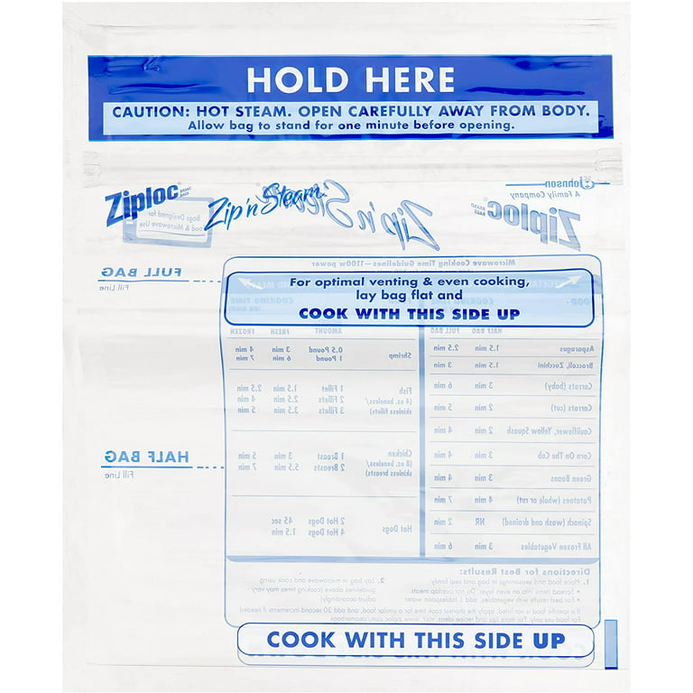 Ziploc® Zip 'N' Steam® Medium Microwave Cooking Bags, 10 ct - Kroger