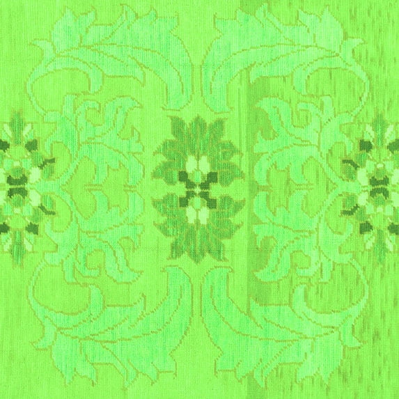 Ahgly Company Indoor Square Abstract Green Modern Area Rugs, 7' Square