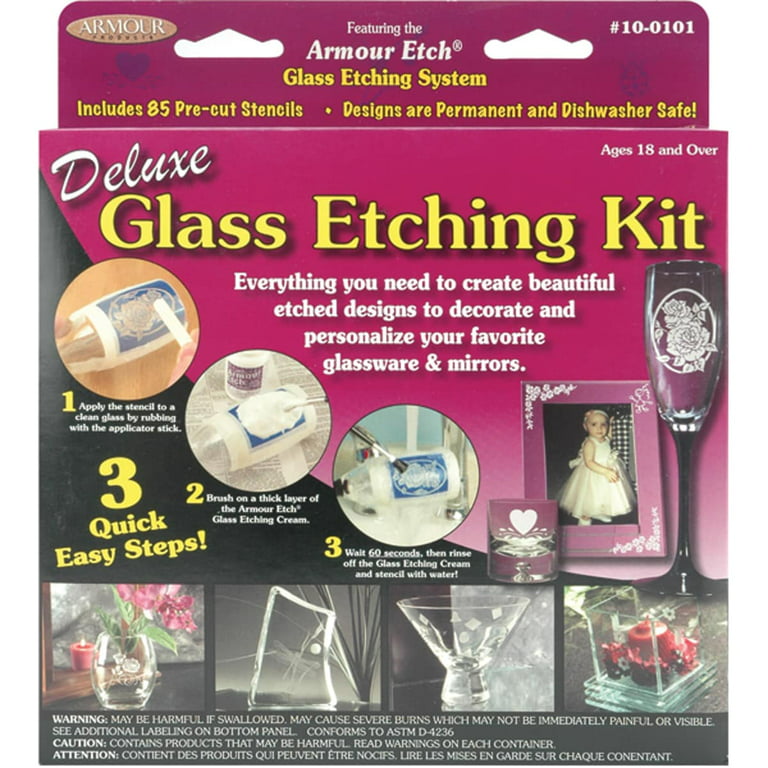 Armour Etch Glass Etching Cream Kit Create Permanently Etched