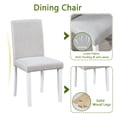 thumbnail image 2 of White 5-Piece Wood Dining Table Set - Rectangular Kitchen Table w/ 4 Upholstered Chairs, Crystal Trim, for Dining Room. Solid Wood, Seats 4., 2 of 6