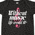 thumbnail image 4 of Inktastic Without Music Life Would Be Flat Girls Baby Bodysuit, 4 of 5