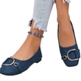 thumbnail image 5 of Domzle Womens Ballet Flats Suede Slip On Dress Shoes | Comfortable Round Toe Loafers,Low Heel,Cute Office Work Casual Shoes Navy 42, 5 of 5