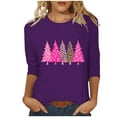 thumbnail image 3 of Craaazy Women's Shirts Christmas Printed 3/4 Sleeve Casual Tops Gifts, 3 of 5