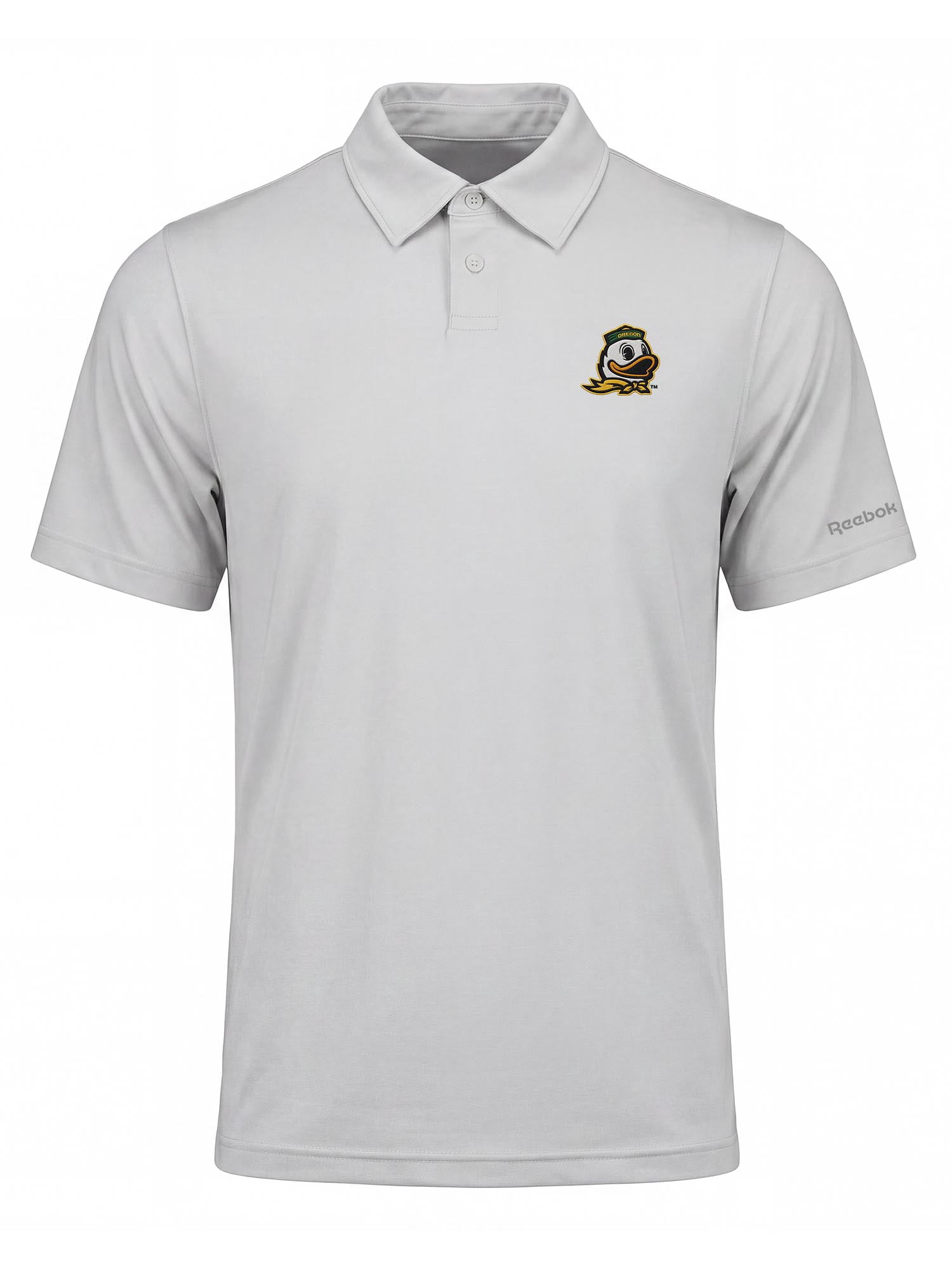 Oregon Ducks Reebok Mens Gray Short Sleeve Polo Shirt