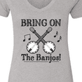 thumbnail image 4 of Inktastic Banjo Music Bluegrass Women's V-Neck T-Shirt, 4 of 5