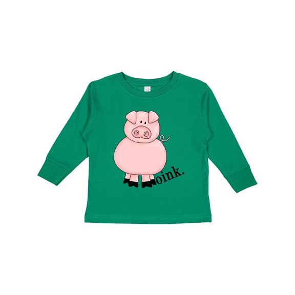 Inktastic Pig-Oink Boys or Girls Long Sleeve Toddler T-Shirt