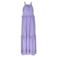 thumbnail image 6 of Long Summer Dresses for Women Sleeveless Halter Maxi Dress Flowy Ruffle Sundress (Purple XXL), 6 of 8