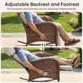 thumbnail image 4 of PARKWELL 3 Pieces Patio Wicker Rocking Recliner Chair Set, Outdoor Manual Reclining Glider with Side Table, Independent Adjustable Back and Footrest, Luxury Rocker Lounge Chair for Porch, Brown/Beige, 4 of 11