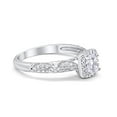thumbnail image 6 of Halo Round Engagement Bridal Ring CZ 925 Sterling Silver Size 9, 6 of 7