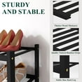 thumbnail image 3 of decorUhome Bamboo 2 Tier Song Small Shoe Rack for Closet, Shoe Storage Organizer, Wood Shoe Shelf for Entryway, Black, 3 of 6