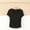 Black1, variant on Kajonyu Women's Nylon Spandex Crew Neck Short Sleeve Basic Workout Top