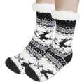 thumbnail image 4 of Elegant Choise Fuzzy Socks Winter Slipper Fleece Lined Floor Socks for Women, Black, 4 of 12