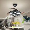 thumbnail image 2 of New in 2022 CUMKA 42'' Ceiling Fan Lights Remote Control LED Dimmable 6-Speed Ceiling Fans with Lights Farmhouse Low Profile Black Ceiling Fan Light, 2 of 9