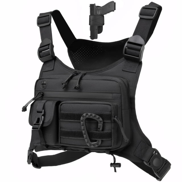 Chaleco táctico Muserise Outdoor con bolsa de pecho para hombre y mujer