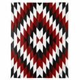 thumbnail image 7 of Aztec Southwest Flannel Blanket for Bed,Travel and Camping, Vintage Abstract Red Black Geometric Rustic Super Soft Cozy Blanket for All Seasons 60"x80", 7 of 7
