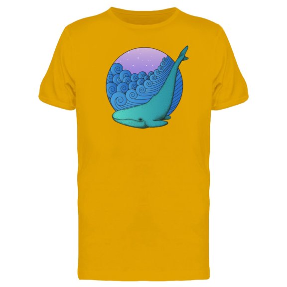 Whale Waves Background T-Shirt Men -Image by Shutterstock, Male Medium