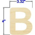 thumbnail image 2 of Pack of 1, 4 Inch x 1/8 Inch B Round Font Wood Letters for Wood Craft Project, Children or Adult Art Work, Home and Holiday Décor and DIY Fun, Made in USA, 2 of 2