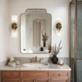 thumbnail image 3 of Antique Bronze Double Sconce with Ribbed Glass Shades and Bell-Shaped Design for Durable Indoor Lighting Double Sconce Ribbed Glass Shades , Bathroom Sconce , Wall Lights for Bedroom, 3 of 11