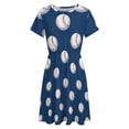 thumbnail image 4 of Baseball Softball Ball Dress Summer Street Style Dresses Female Short Sleeve Printed Sundress, 4 of 7