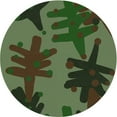 thumbnail image 1 of Ahgly Company Indoor Round Patterned Dark Forest Green Novelty Area Rugs, 7' Round, 1 of 6