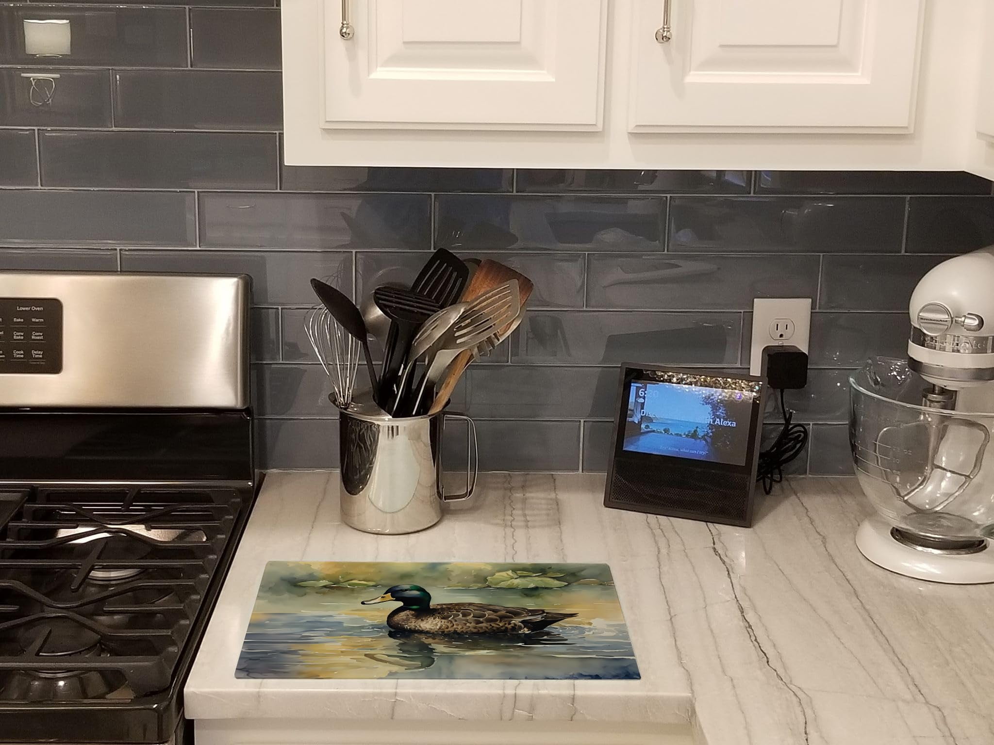 Black Duck Glass Cutting Board 12 in x 15 in