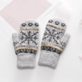 thumbnail image 4 of Women's Winter Touch Screen Gloves Warm Fleece Lined Knit Gloves Snowflake Deer Winter Texting Glove, 4 of 8