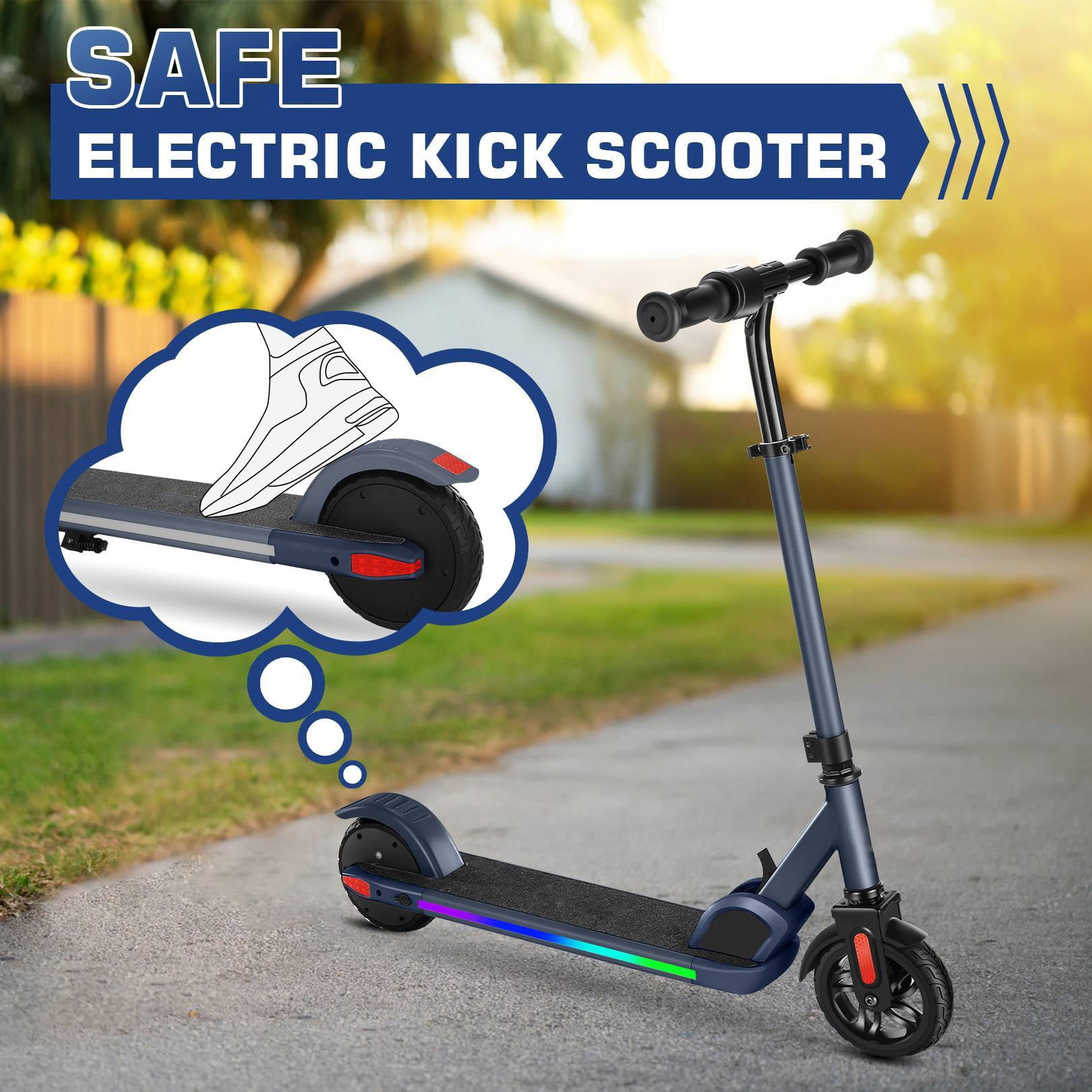 SANOPY Electric Scooter for Kids Ages 6-12, 150W Motor, 10 mph,Adjustable Speed & Height, Colorful Lights, LED Display, Foldable Kids Electric Scooter,UL2272 Certified
