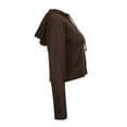 thumbnail image 3 of Nituyy Women’s Full Zip Knit Hoodies, Casual Solid Color Long Sleeve Drawstring Sweatshirts, 3 of 5