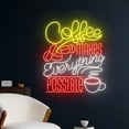 thumbnail image 2 of Handmadetneonsign Coffee Makes Everything Possible Neon Light, Coffee Neon Sign, Cafe Led Light, 2 of 5