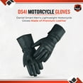 thumbnail image 2 of Daniel Smart Men’s Motorcycle Leather Gloves – Premium Leather Motorcycle Glove with Insulated Liner and Extra Warmth, 2 of 7