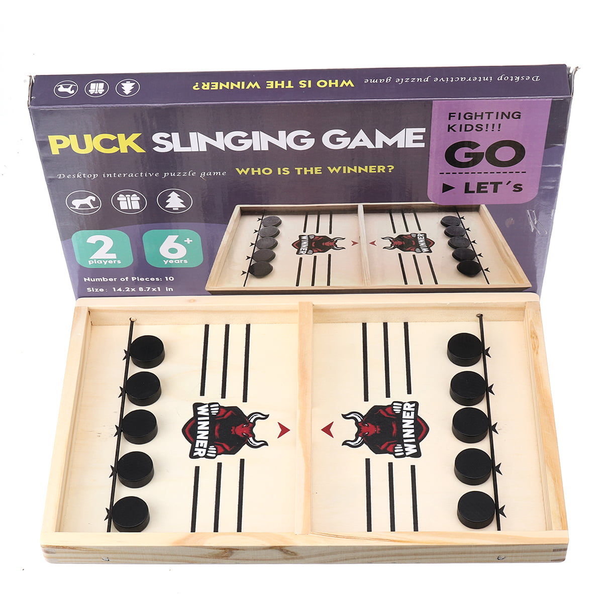 2 in 1 Fast Slingpuck Game Quick Table Hockey Catapult 2020 Board Game H4P0 